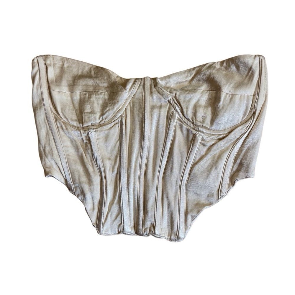 Bardot Eva Strapless Bustier in Champagne Size Large - Picture 4 of 9